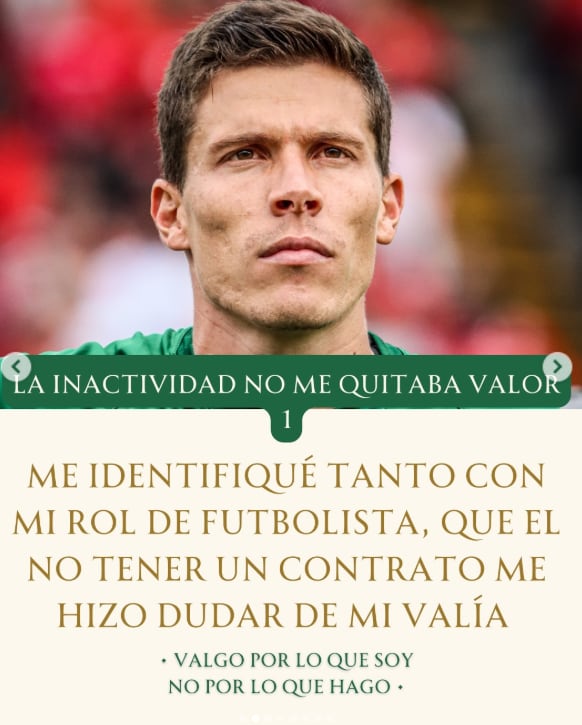 Felipe Acosta hizo una publicación en sus redes sociales en la que contó seis cosas que aprendió al quedarse sin equipo para seguir siendo futbolista profesional - crédito @serfelipeacosta/Instagram