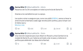 Karina Milei celebró el resultado