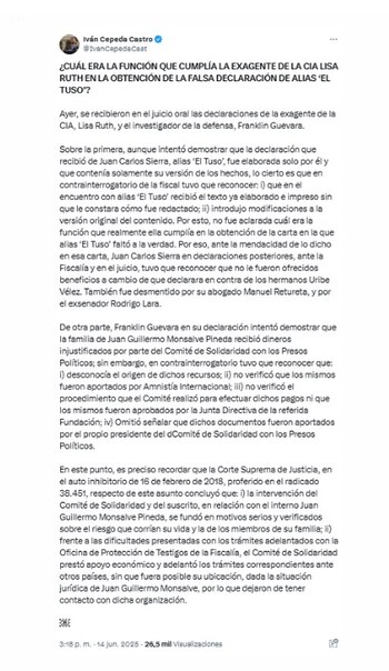 El senador Iván Cepeda explicó