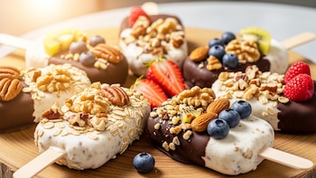 Paletas heladas de yogur, avena y frutos secos: fibra, proteína y frescura para días calurosos
