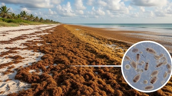 Sargazo y “piojos de mar” provocan erupciones cutáneas y alertas sanitarias en playas de Florida