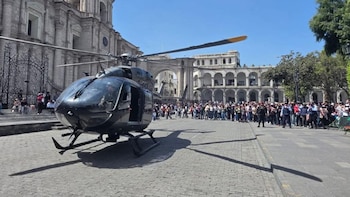 Aterrizaje de helicóptero en la Plaza de Armas fue parte de un ensayo técnico, no una emergencia. Andina Noticias