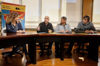 Ezequiel Sabor, con Pablo Moyano,