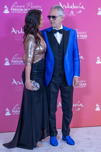 Andrea Bocelli y su mujer