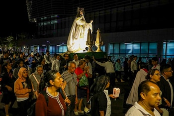 El recorrido de la procesión incluyó sitios claves como la plaza San Jerónimo Emiliani, Calle de La Amargura y la Catedral Metropolitana. (Foto cortesía Secretaría de Prensa)