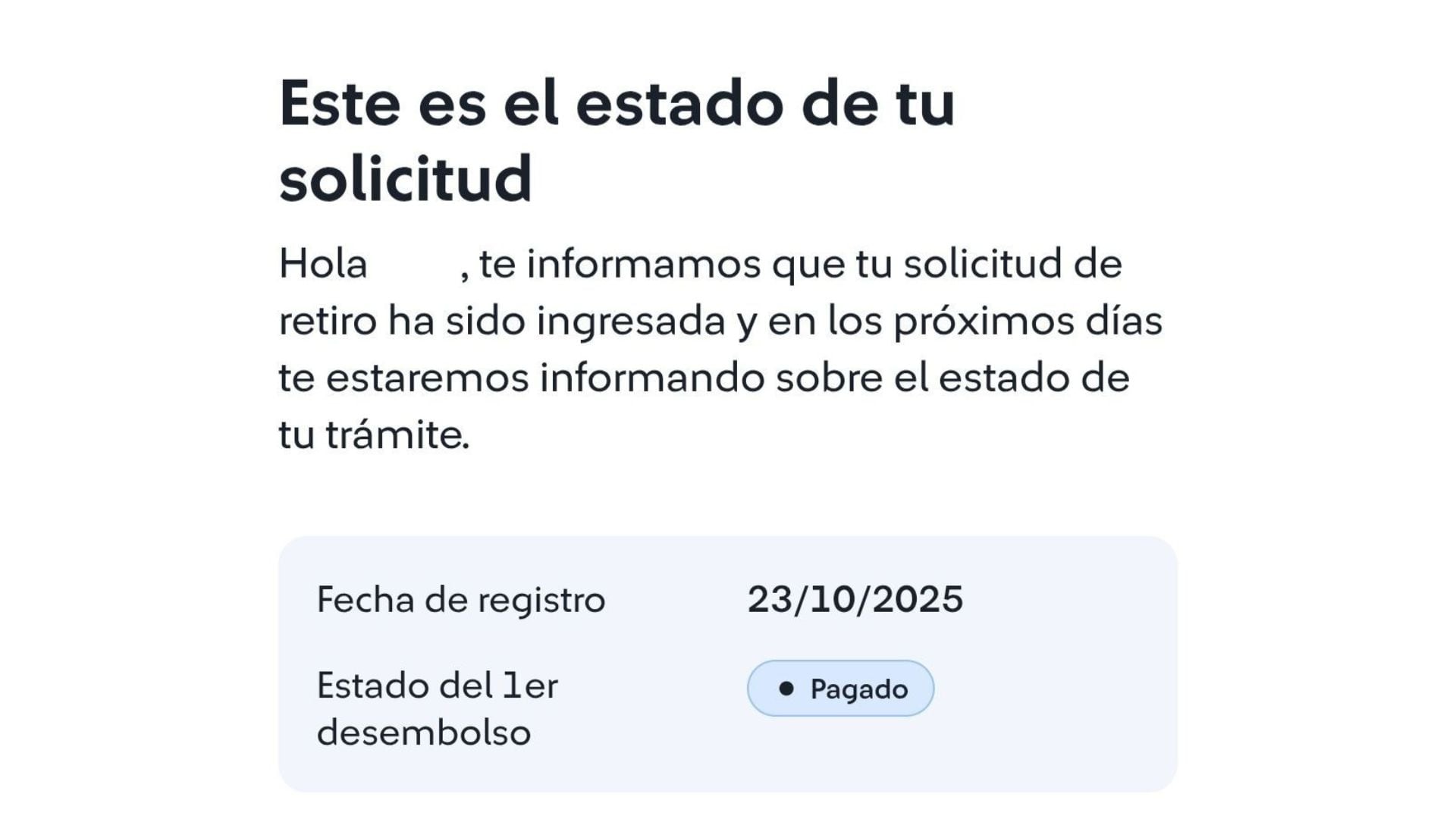 Así avisa AFP Integra si ya pagaron tu retiro de AFP. - Crédito Captura de AFP Integra