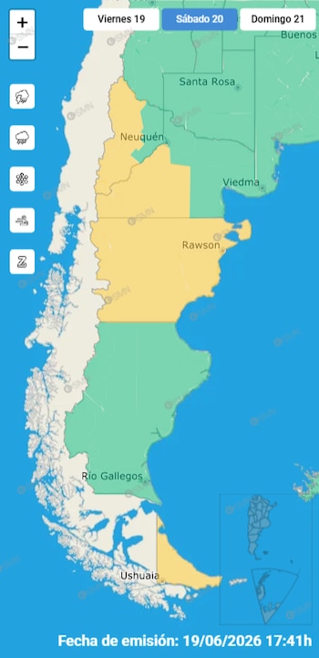 La alerta amarilla que rige en distintas regiones para este sábado 20 de junio