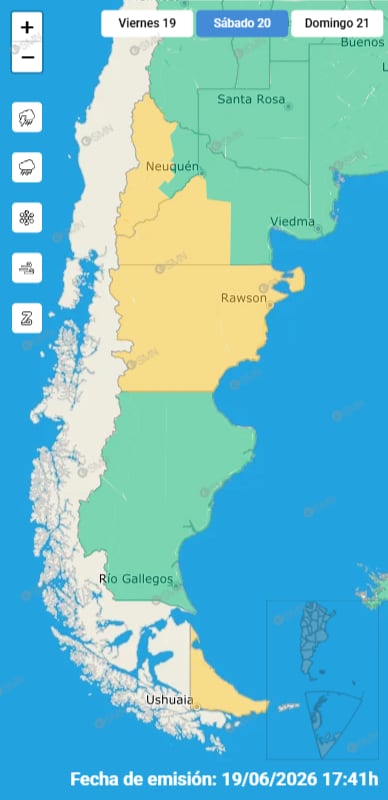 La alerta amarilla que rige en distintas regiones para este sábado 20 de junio