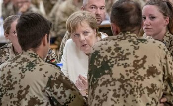 La canciller Angela Merkel durante