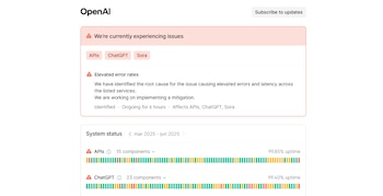 OpenAI confirmó que las incidencias