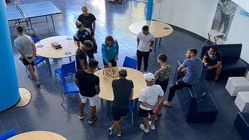 Beccacece en plena partida contra