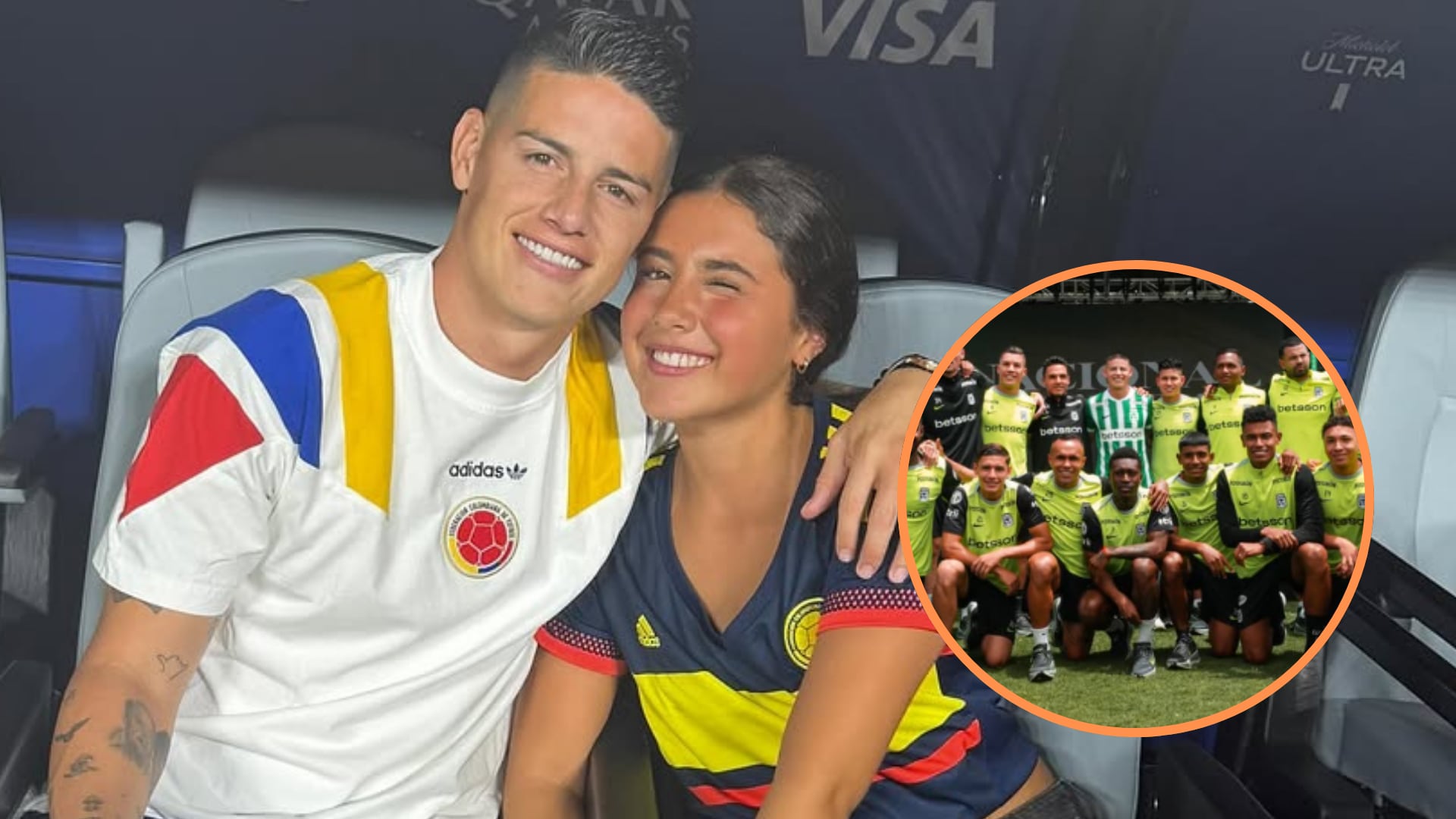 James Rodríguez reveló la reacción de Salomé ante su llegada a Atlético Nacional - crédito @salomerodriguezospi @nacionaloficial/ Instagram