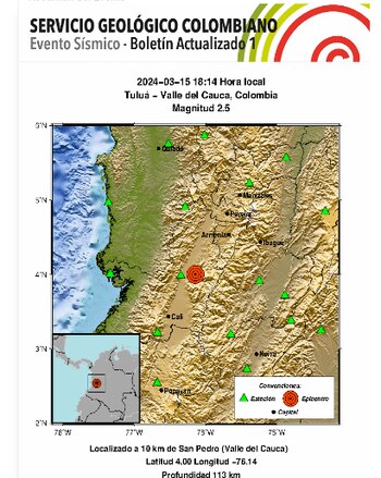 Sismo en Tuluá, Valle del