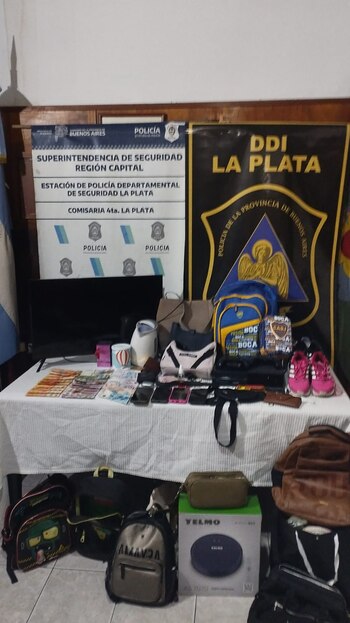 Parte de los elementos requisados,