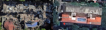 El edificio Torres de Limonar es uno de los símbolos de la tragedia al colapsarse por completo - crédito Reuters/Raquel Cunha y Google Maps