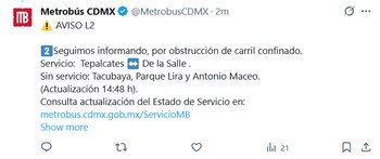 La Línea 2 del Metrobús