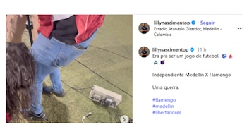 Periodista denunció afectaciones en medio de los disturbios en el partido Independiente Medellín vs. Flamengo - crédito Lilly Nascimento/Instagram