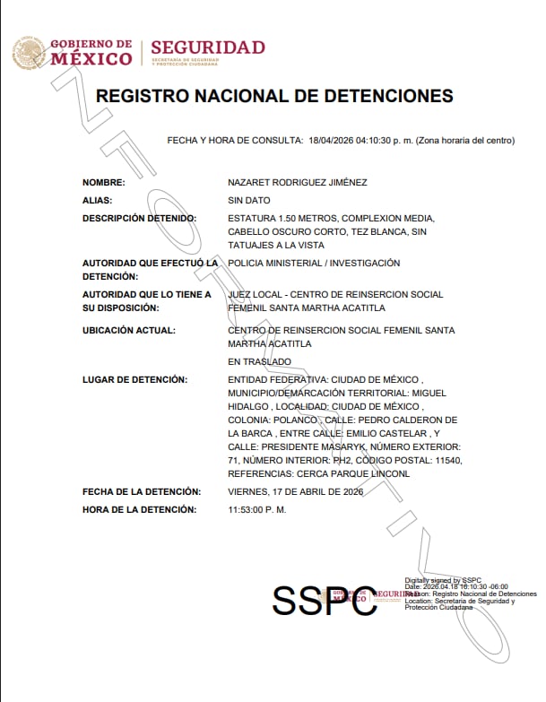 El operativo realizado en Polanco culminó con el arresto de la principal responsable del esquema, Nazaret Rodríguez, que afectó a más de mil quinientas personas. (Captura de pantalla)