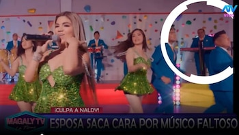 Naldy Saldaña negó romance con César Sánchez, pero su esposa responde con inesperada acusación. Captura: Magaly TV La Firme.