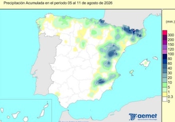 14/08/2026 Precipitaciones al inicio del año hidrológico el pasado 1 de octubre, hasta el 11 de agosto de 2026
SOCIEDAD
AEMET