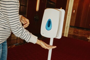 Gel para manos antes de