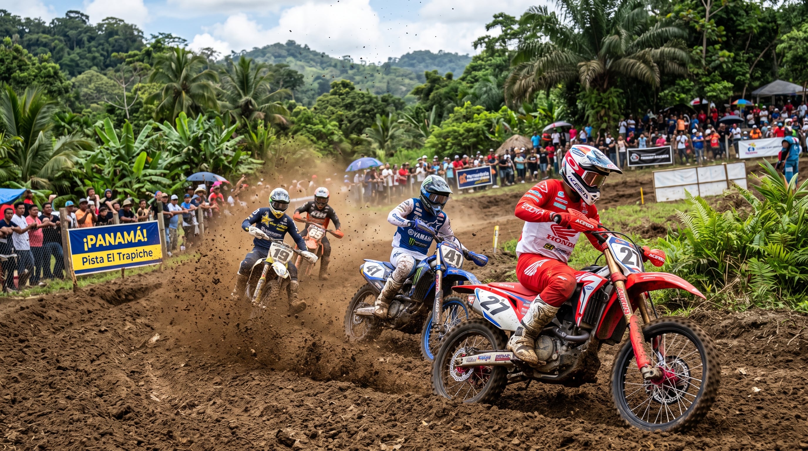 Varios motociclistas recorren un tramo de tierra durante una competencia de motocross en la pista El Trapiche en Panamá. (Imagen Ilustrativa Infobae)