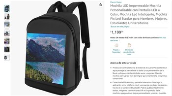 Costo de la mochila led
