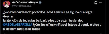 Mafe Carrascal - crédito @MafeCarrascal/X