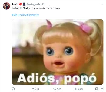 Una parte del fandom de MasterChef Celebrity México celebró la salida de la influencer.