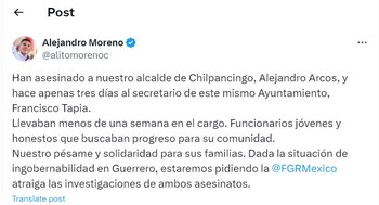 Mensaje de Alito Moreno
(X/@alitomorenoc)