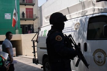 27/04/2023 April 27, 2023, Mexico City, Mexico: Mexico City, Mexico. Elements of the Mexico City police guarantee safety in the transfers of prisoners from prisons to centers where hearings are held where the legal status of prisoners is determined. Archive in Mexico City. (Photo by Alex Dalton/ Eyepix Group)
POLITICA
Europa Press/Contacto/Eyepix