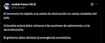 Andrés Forero - crédito @AForeroM/X