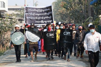 Manifestación contra el Golpe en Kale, Myanmar. Chin World/Handout via REUTERS