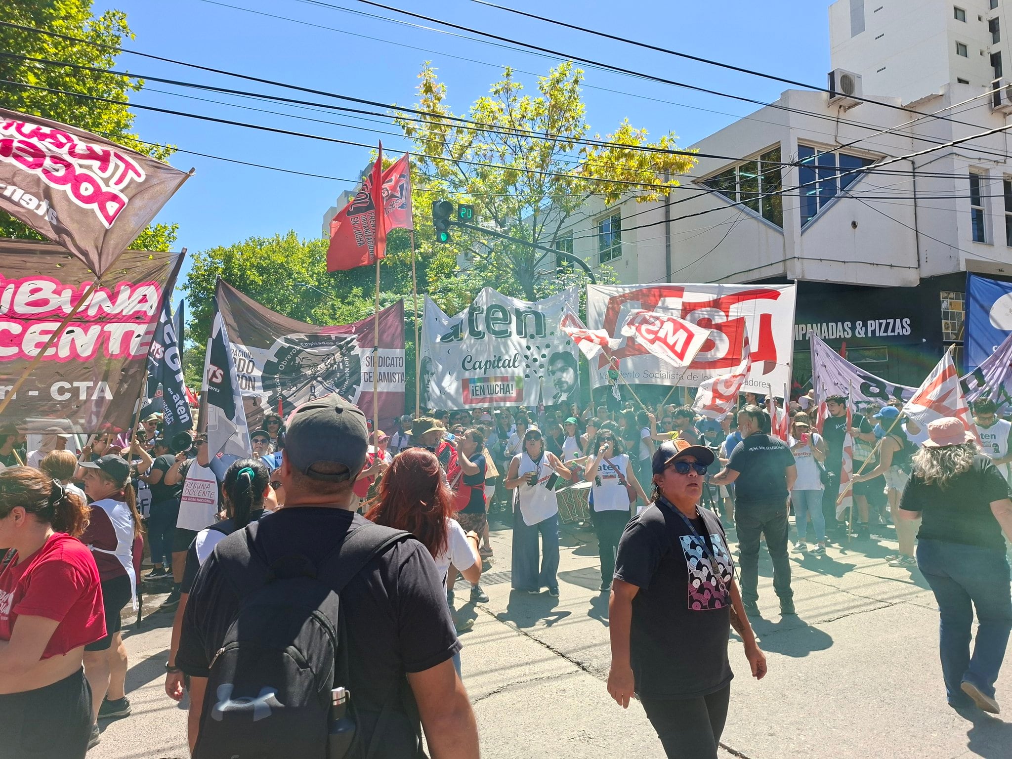 Agrupaciones y sindicatos neuquinos marcharon en el centro de la ciudad capital (@NicoMcNamara)