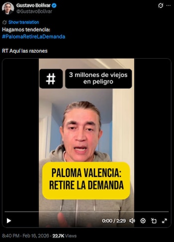 Gustavo Bolívar cuestionó a Paloma