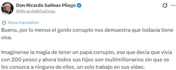 Declaraciones de Salinas Pliego.