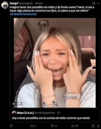 Debate 2026: usuarios convierten cruces entre candidatos en memes durante la tercera jornada en redes. Captura: X.