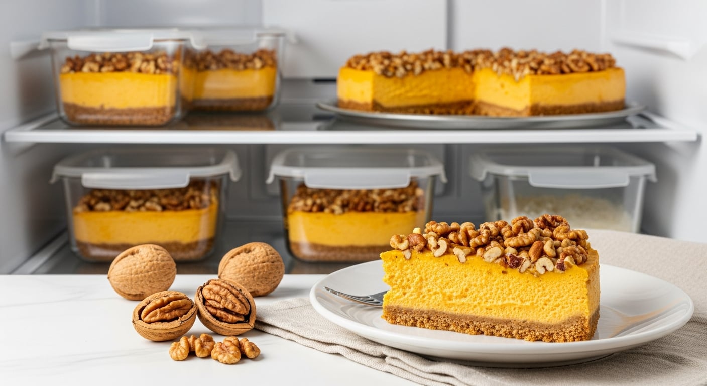 El cheesecake de calabaza y nueces se conserva hasta 4 días en heladera y puede freezarse por 1 mes (Imagen Ilustrativa Infobae)