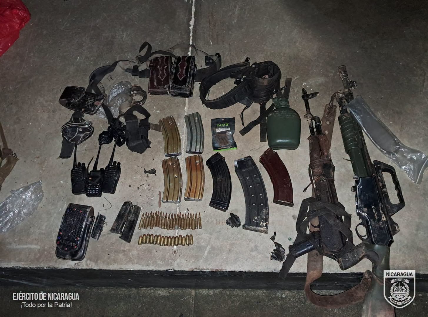 Un operativo del Ejército de Nicaragua en el cerro Los Cocos dejó dos presuntos delincuentes muertos en la zona rural de Siuna. (Foto redes sociales Ejército de Nicaragua)