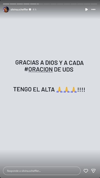 Silvina recibió el alta luego