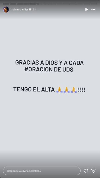 Silvina recibió el alta luego
