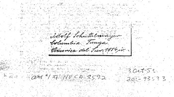 Adolf Schrittelmayor, Tunga, Colombia, América