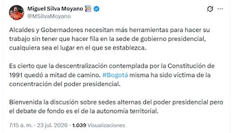 Moyano se refirió al anuncio de De la Espriella vía X la mañana del jueves 23 de julio de 2026 - crédito @MSilvaMoyano/X