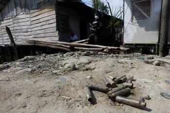 Mayo fue el mes con más desplazados, pues 11.400 personas tuvieron que abandonar su hogar, principalmente en el departamento de Nariño (fronterizo con Ecuador). Fotografía de archivo. EFE/Ernesto Guzmán Jr.