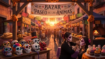 Talleres de maquillaje, máscaras y paseo de perritos disfrazados: así es el Bazar Paseo de las Ánimas en Tláhuac por Día de Muertos