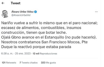 Trino de Álvaro Uribe sobre