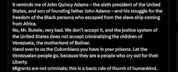 Publicación de Gustavo Petro en