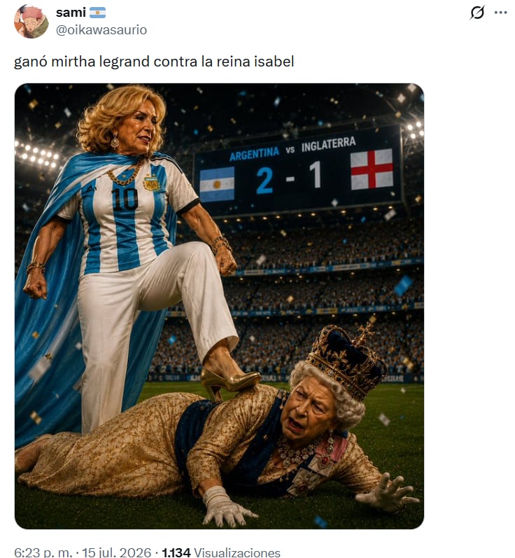 Los memes del partido entre Argentina e Inglaterra reemplazaron a los jugadores por famosos argentinos en imágenes generadas con inteligencia artificial