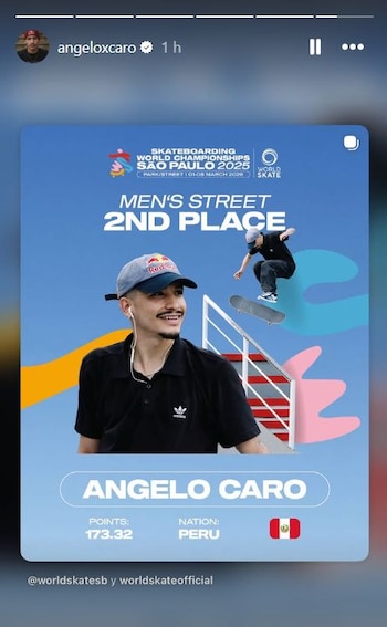 El skater peruano Angelo Caro