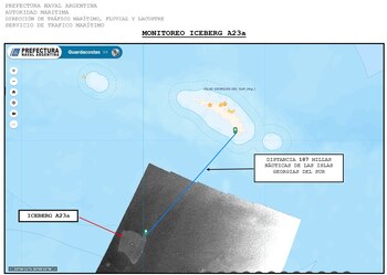 Monitoreo del iceberg A23a, correspondiente